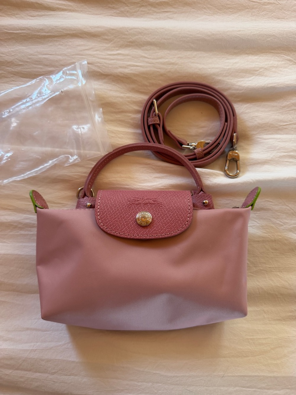 Longchamp Pink Women's Top-Handle Crossbody Bag- mini